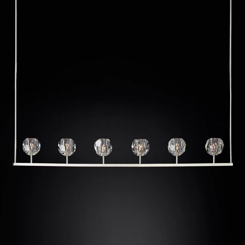 Belle De Crystal Linear Chandelier W 60