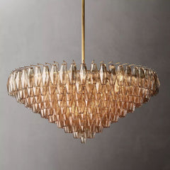 Murano Smoke Glass Tiered Round Chandelier