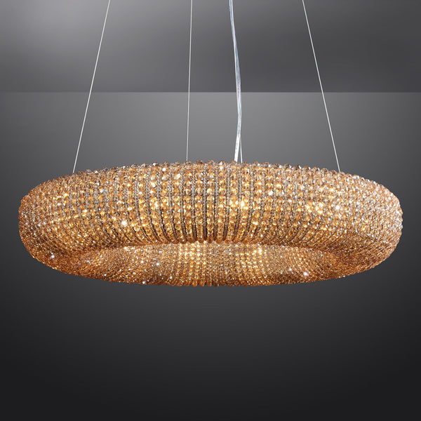 Luxury Crystal Halo Round ChandelierBlack