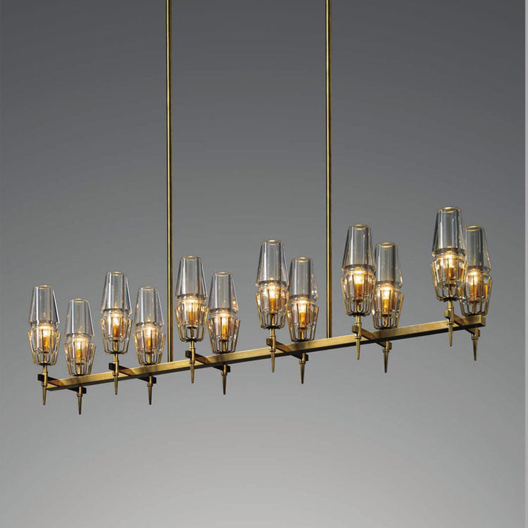 Delia Brass Chandelier Glass Lighting