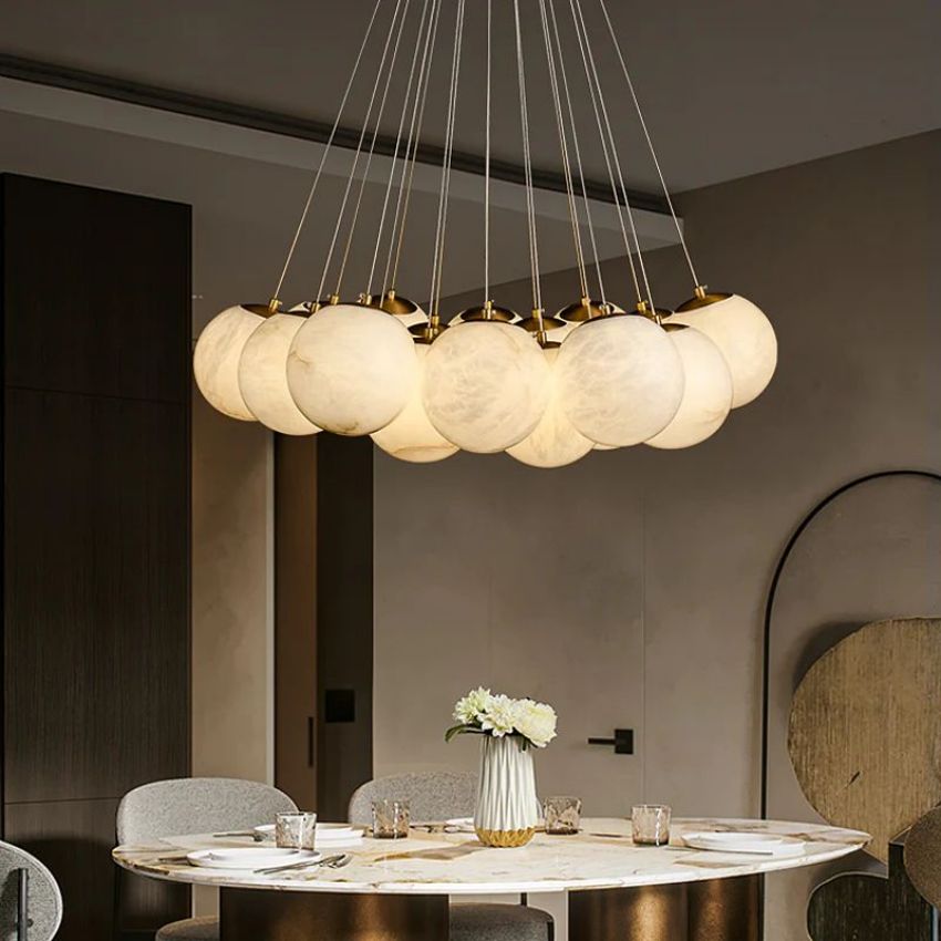 Alabaster Globe Ceiling Pendant Light